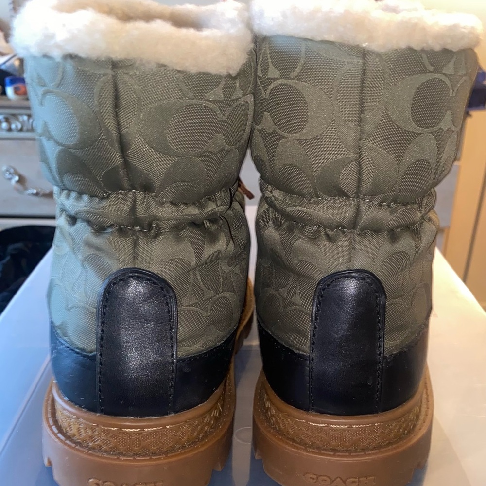 Coach Army Green Snow Boots - Picture 6 of 8